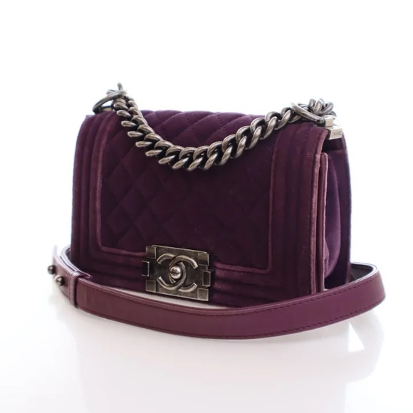 CHANEL Velvet Quilted Small Boy Flap Purple - Picture 3 of 15